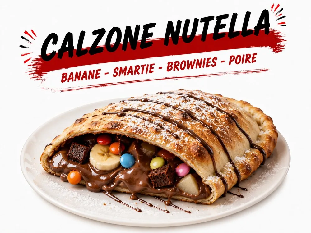 Calzone Nutella : banane, smarties, brownies, poire